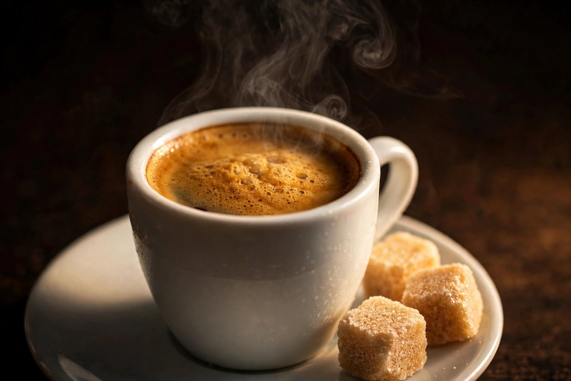 Taza de espresso cubano con crema dorada